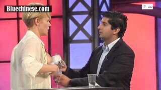 Norwegian TV hostess gets help milking her tits