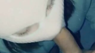 Ski mask blowjob