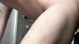 Cumming while ramming my ass on a vibrating dildo