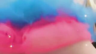 Clown Girl Cums on Big Dildo