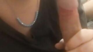 Shy girlfriend blowjob