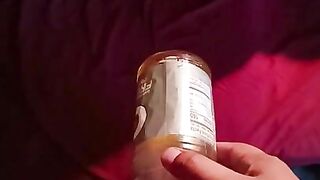 Peeing in a Gatorade bottle