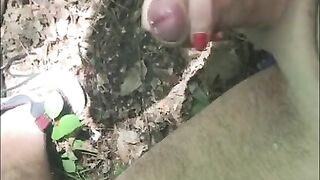 Stroking fat cock