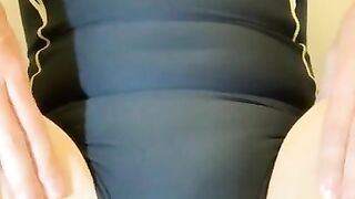 Japanese Crossdresser Peeing wearing Swimsuit