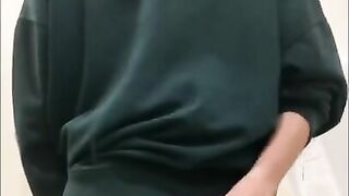 Japanese pissing with an erection of 40% of potential