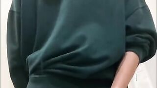 Japanese pissing with an erection of 40% of potential