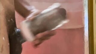 BBC Stroking in Shower