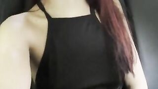 I play with my vibrator in the taxi
