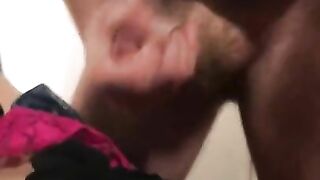 Panty play Cummings all over her body