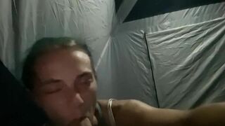 Sucking hubbys cock while I ride his face