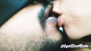 Close Up Deep Tongue Kissing Couple.