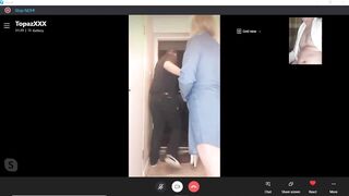 HOT Mature MILF Blows & Shags Pizza Man, While on Skype Call to hubby!  British Amateur Cuckold x