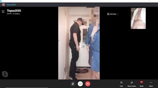HOT Mature MILF Blows & Shags Pizza Man, While on Skype Call to hubby!  British Amateur Cuckold x
