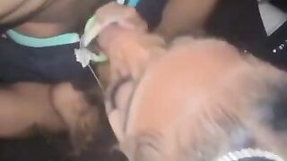 Cute Ebony gives me head in the car