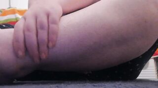 Irish BBW Cutie Putting Lotion On Legs and Feet