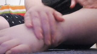 Irish BBW Cutie Putting Lotion On Legs and Feet