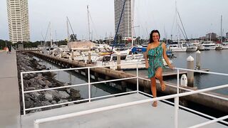 NO PANTIES at YACHT CLUB during evening walk