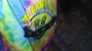 Public Outside Outdoors Nature Pee @ Dusk! Hairy Hippie Slut Has NO TOILET PAPER! She Pees Anyway!