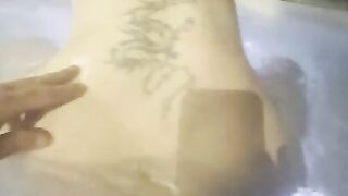 stepmom sits ontop of big hard cock bouncing on it