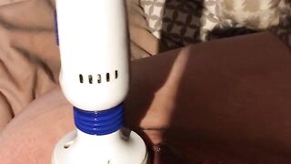 Vibrator in her big pussy