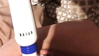 Vibrator in her big pussy