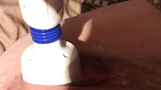 Vibrator in her big pussy