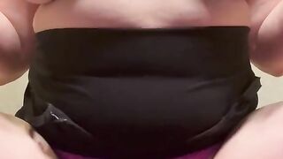 Rubbing my clit in pink lace panties