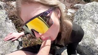 Fast blowjob in the wild nature