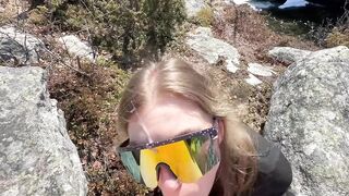 Fast blowjob in the wild nature