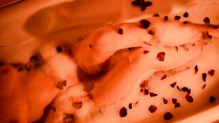 Masturbating while taking a bath