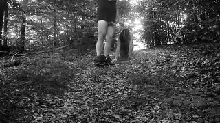 TRAIN MY SLUT TO BE GOOD ON DOG LEASH TOTALLY NAKED IN THE WOODS