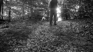 TRAIN MY SLUT TO BE GOOD ON DOG LEASH TOTALLY NAKED IN THE WOODS