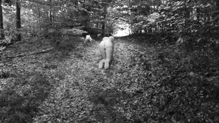 TRAIN MY SLUT TO BE GOOD ON DOG LEASH TOTALLY NAKED IN THE WOODS