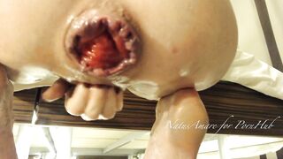 Petite Slut Fingering her Loose Dripping Holes on the Floor