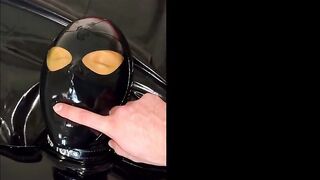Submissive wife in latex tied up has a great orgasm