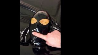 Submissive wife in latex tied up has a great orgasm