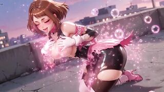Uraraka My Hero Academia Oiled Slutty Tease Compilation Extended Version