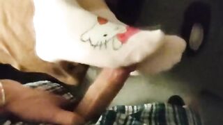 Sexy Pink Hello Kitty Sockjob & Sock Handjob