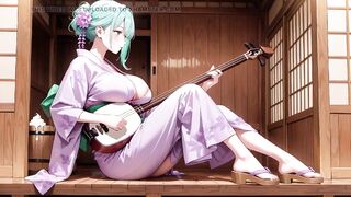 Purple Kimono Goddess! Can't Handle the Wetness Under the Red Torii Gate