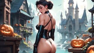Feline Disguised Woman for Halloween Ai