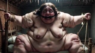 Desperate SSBBW in Rope Bondage - Dripping Fat Wide Pussy