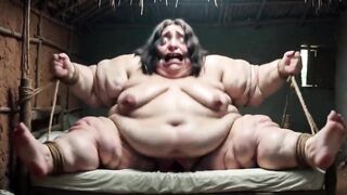 Desperate SSBBW in Rope Bondage - Dripping Fat Wide Pussy