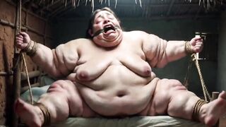 Desperate SSBBW in Rope Bondage - Dripping Fat Wide Pussy