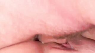 Milf takes cums shot on pussy then pushes the load inside her