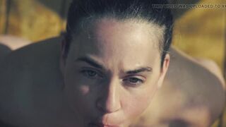 Creature sucks her Creator's cock in slow motion POV