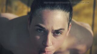 Creature sucks her Creator's cock in slow motion POV
