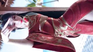 Beautiful ancient girl and her breathtaking dance AI