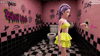 Rumi KPop Gloryhole Break in the Nightclub Toilet