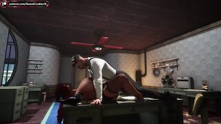 Detective Interrogates Busty Redhead Hard in His Office