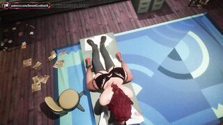Detective Interrogates Busty Redhead Hard in His Office
